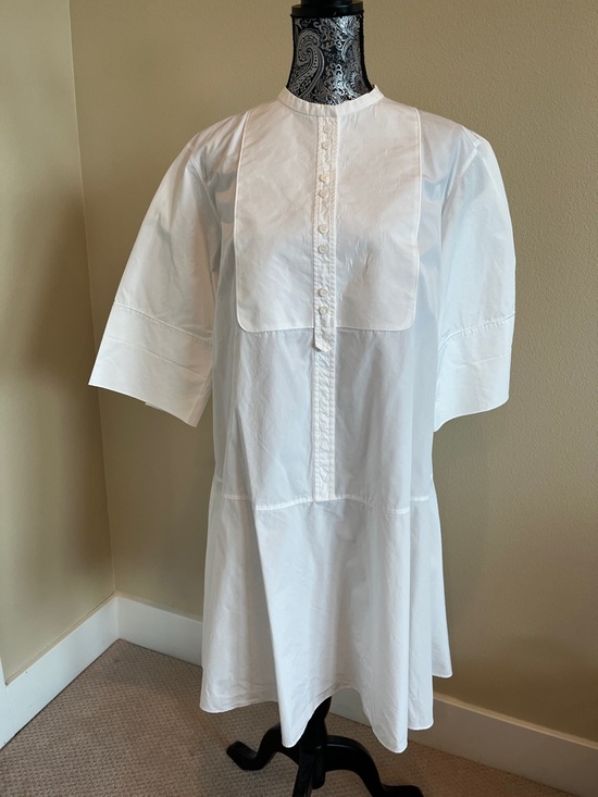 Lafayette 148 New York Dresses & Skirts - Lafayette 148 New York White Bib-Front Cotton Dress Size Medium